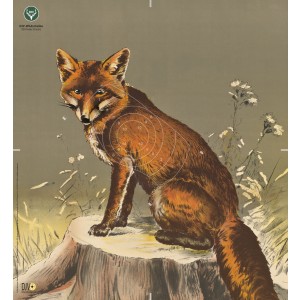 Folienscheibe DJV 3, Fuchs sitzend links, selbstklebend