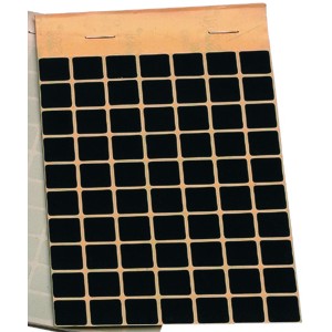 Block Schusslochkleber, schwarz beidseitig, 13 x 13 mm