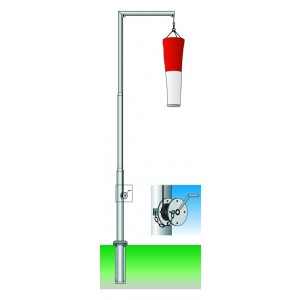 Windsackmast, Länge 9 m, Durchmesser 90/51 mm, Gewicht 75 kg