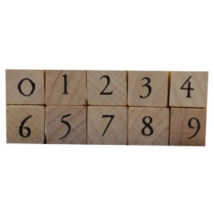 Stempel-Set aus Holz 0 - 9
