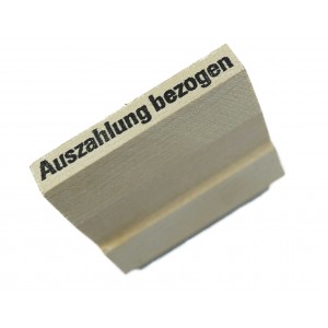 Stempel auf Kehlgriff mit verschiedenen Lagertexten