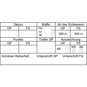 Gummistempel für Obligatorisches Programm und Feldschiessen, 8 x 4 cm