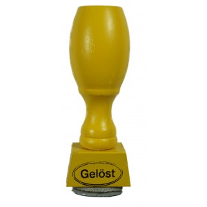 Gummistempel "Gelöst"