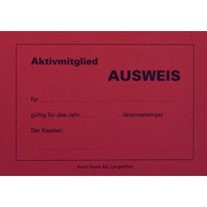 Ausweiskarten für Aktivmitglieder