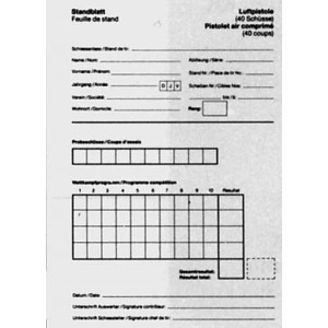 Standblattgarnituren, Luftpistole 40 Schuss