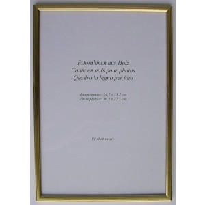 Holzrahmen, altgold, 24 x 35 cm, mit Normalglas