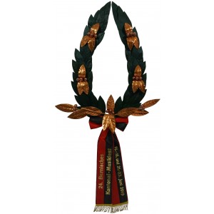 Sektionskranz Lorbeer mit 42 Bronzeeinlagen, mit Busch und Rosetten