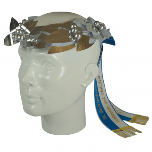 Kopfkranz in Lorbeer, ganz silber