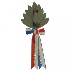 Zweig grün, 10 Blatt, in Olive, 5 Beeren