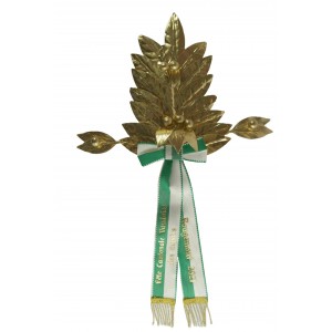 Schwertform gross, 24 Blatt, in Lorbeer, ganz gold, 7 Beeren