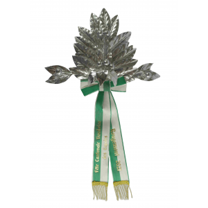 Schwertform gross, 24 Blatt, in Lorbeer, ganz silber, 7 Beeren