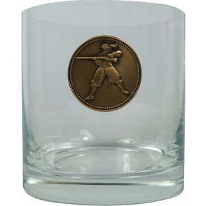 Schützenglas mit Münze in bronze