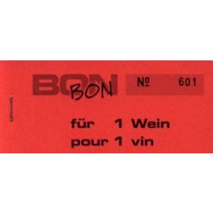 Block Verpflegungsbon --br-- "1 Wein"