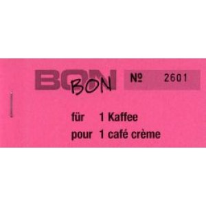 Block Verpflegungsbon --br-- "1 Kaffee"