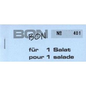 Block Verpflegungsbon --br-- "1 Salat"