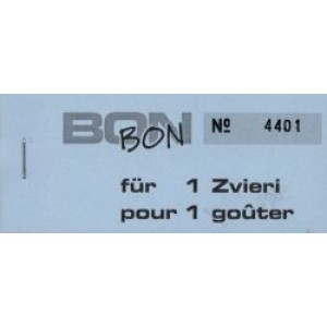 Block Verpflegungsbon --br-- "1 Zvieri"
