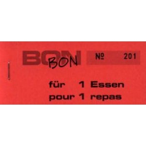 Block Verpflegungsbon --br-- "1 Essen"