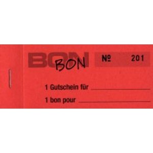 Block Verpflegungsbon --br-- "1 Gutschein für ____"