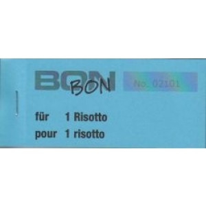 Block Verpflegungsbon --br-- "1 Risotto"