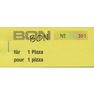Block Verpflegungsbon --br-- "1 Pizza"