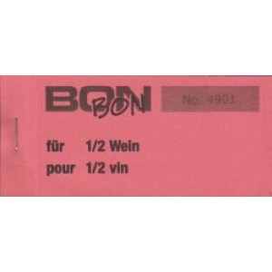 Block Verpflegungsbon --br-- "1 1/2 l Wein"