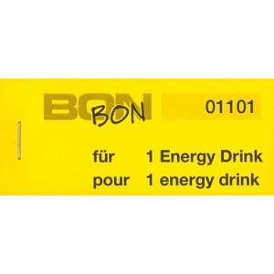 Block Verpflegungsbon --br-- "1 Energy Drink"