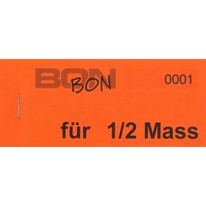 Block Verpflegungsbon --br-- "1/2 Mass"