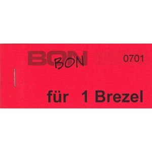 Block Verpflegungsbon --br-- "1 Brezel"
