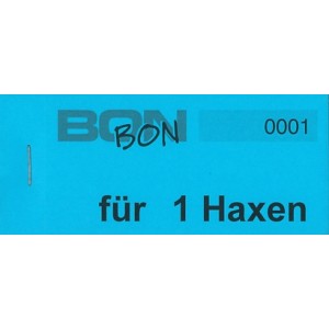 Block Verpflegungsbon --br-- "1 Haxen"