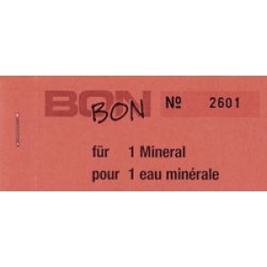 Block Verpflegungsbon --br-- "1 Mineral"