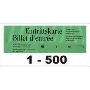 Block Eintrittsbillette, Serie zu 5 Block, 1-500