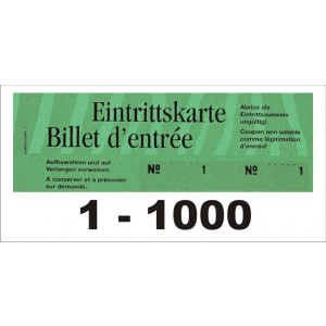 Block Eintrittsbillette, Serie zu 10 Block, 1-1000