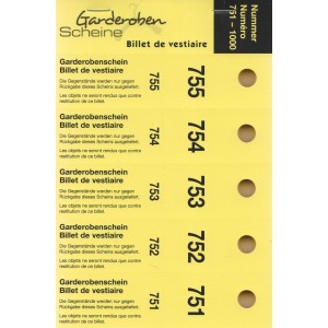 Serie Garderobescheine, 1-1000