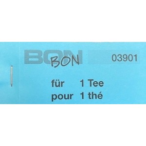 Block Verpflegungsbon --br-- "1 Tee"