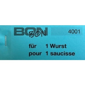 Block Verpflegungsbon --br-- "1 Wurst"